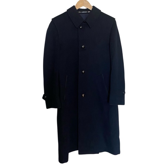Vintage Burberry Authentic Navy Wool Trench Pea Coat - Picture 1 of 10